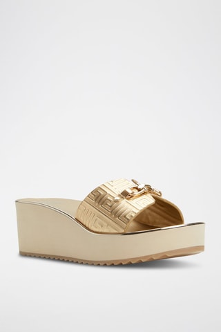 Sandali con tacco in vernice Goldenlight - Dorato