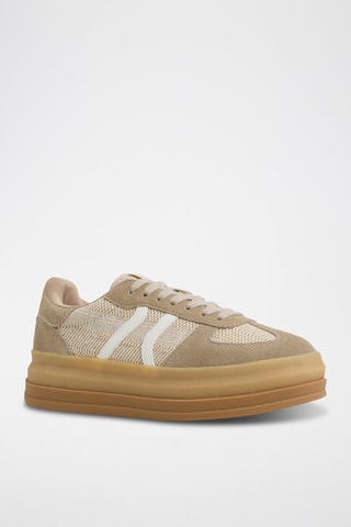 Sneakers platform in pelle Elabrintar - Beige