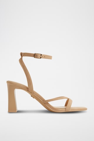 Sandali con tacco in pelle scamosciata Stellare - Beige