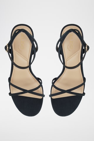 Sandali con tacco in pelle scamosciata Marbella - Nero