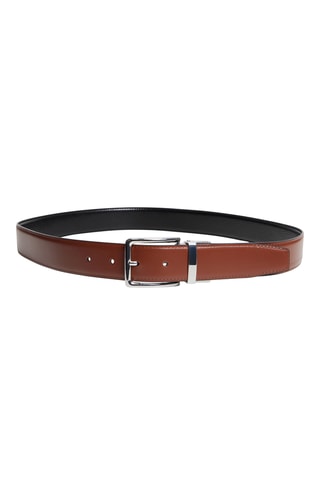Cintura double face in pelle Nicholas - Nero