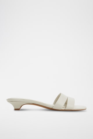 Ciabatte con tacco in pelle Scarletta - Bianco