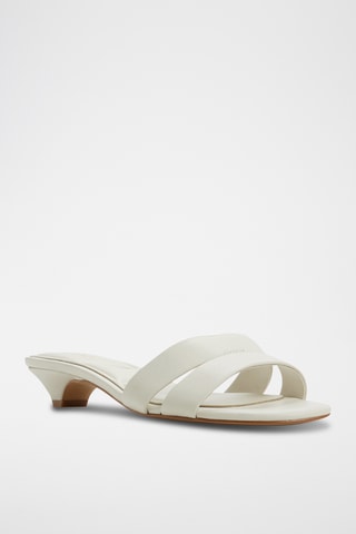 Ciabatte con tacco in pelle Scarletta - Bianco
