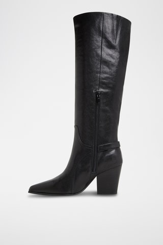 Stivaletti in pelle Saddle - Nero