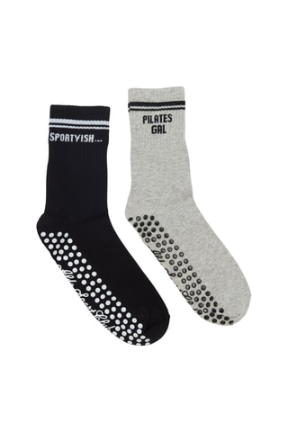 2 paia di calze Pilatesclub - Grigio melange e nero