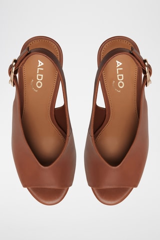 Sandali con zeppa in pelle Tatianah - Marrone scuro