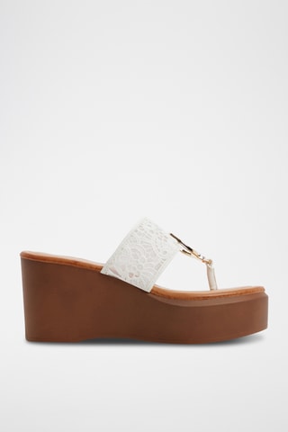 Sandali con zeppa Friegan - Bianco e marrone