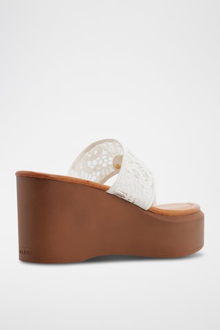 Sandali con zeppa Friegan - Bianco e marrone