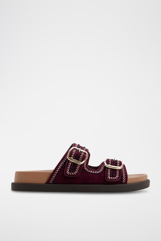 Ciabatte in pelle scamosciata di montone Bohochic - Bordeaux