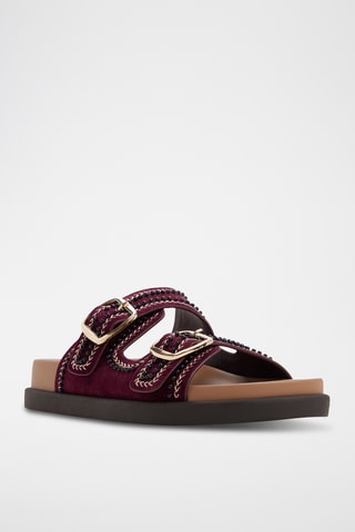 Ciabatte in pelle scamosciata di montone Bohochic - Bordeaux