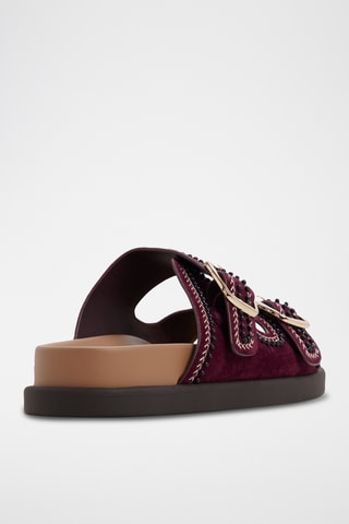 Ciabatte in pelle scamosciata di montone Bohochic - Bordeaux