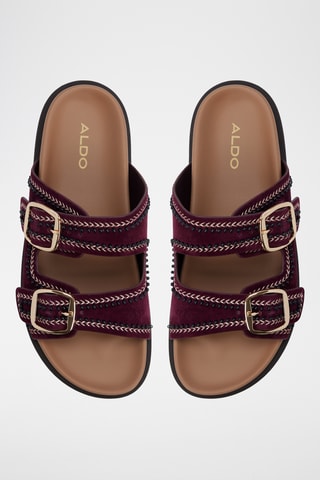 Ciabatte in pelle scamosciata di montone Bohochic - Bordeaux