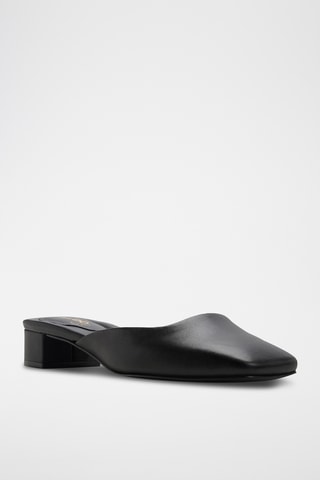 Ciabatte con tacco in pelle Lannah - Nero