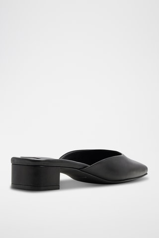 Ciabatte con tacco in pelle Lannah - Nero