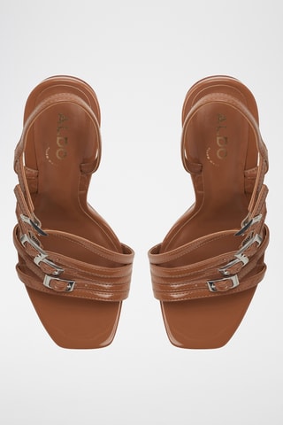 Sandali con tacco in vernice Xara - Marrone