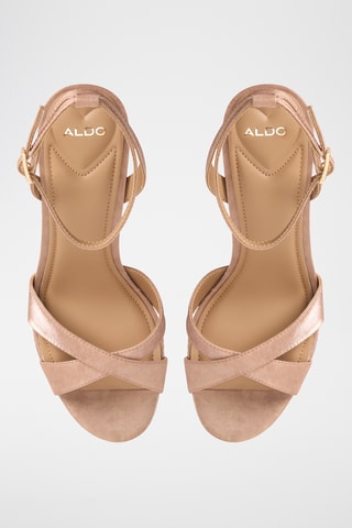 Sandali con tacco Rosine - Beige e rosa cipria