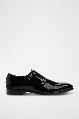 Monk strap in pelle in verniciata Ricardo - Nero