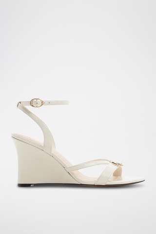 Sandali con zeppa in pelle Tatiania - Bianco