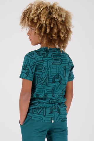 T-shirt Huenu - Turquoise - Zwart en blauw