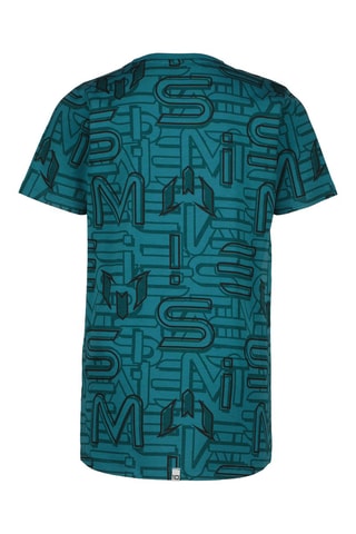 T-shirt Huenu - Turquoise - Zwart en blauw
