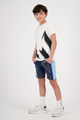 T-shirt Huaco - Wit - Wit, zwart en blauw