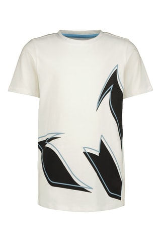 T-shirt Huaco - Wit - Wit, zwart en blauw