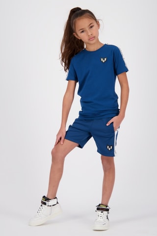 Short Rolon - Petrolblauw - Wit, zwart en blauw