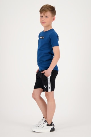 T-shirt Jimenez - Petrolblauw - Wit, zwart en blauw