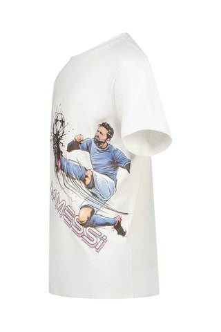 T-shirt - Wit - Blauw, roze en wit