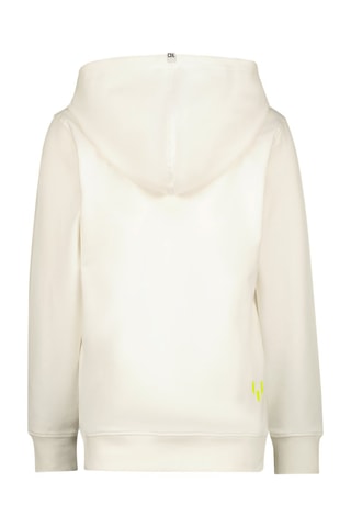 Sweater met Capuchon - Wit - Wit en groen