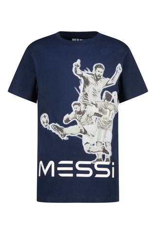 T-shirt Messi - Blauw - Blauw en wit