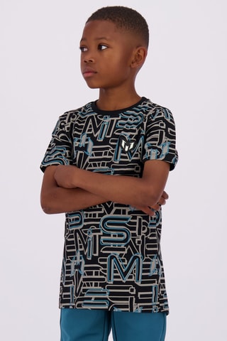 T-shirt Huenu - Zwart - Zwart, beige en blauw