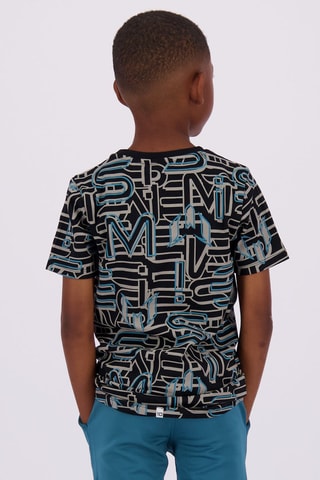 T-shirt Huenu - Zwart - Zwart, beige en blauw