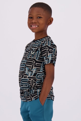 T-shirt Huenu - Zwart - Zwart, beige en blauw