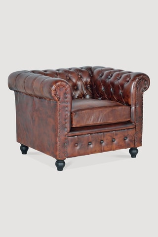 Fauteuil Chester - Marron vieilli - En cuir