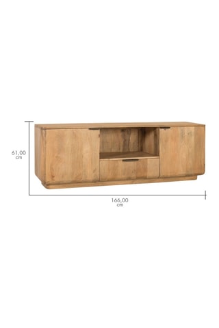 Meuble TV 2 portes en manguier - 160 x 56 x 40 cm