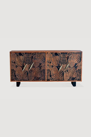 Buffet 4 portes en acacia - 94 x 190 x 42 cm