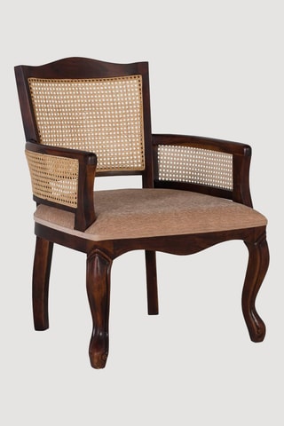 Fauteuil - Naturel et beige - En tissu