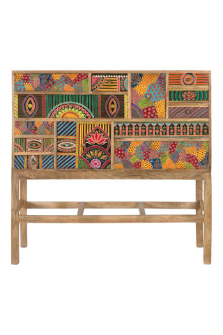 Console 13 tiroirs en manguier - 100 x 105 x 36 cm