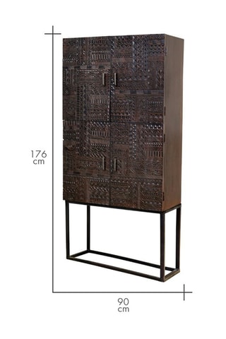 Meuble de rangement 4 portes en manguier - 90 x 40 x 176 cm