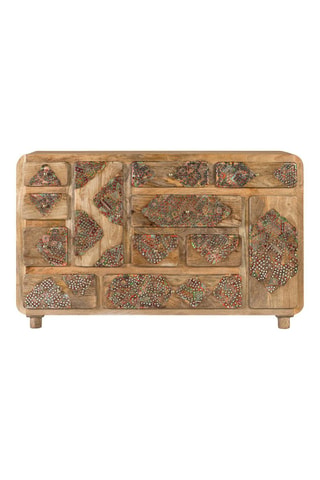Buffet 2 portes en manguier massif - 148 x 90 x 42 cm