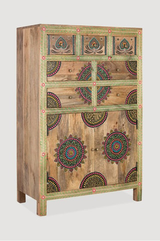 Buffet 2 portes en manguier - 80 x 122 x 41 cm