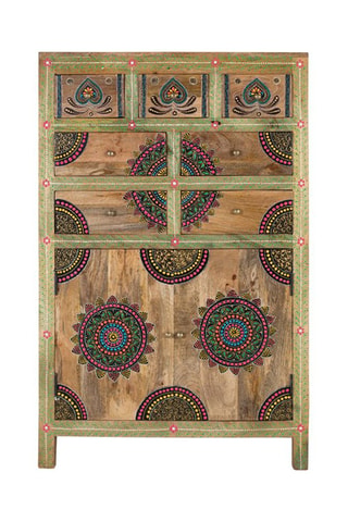 Buffet 2 portes en manguier - 80 x 122 x 41 cm