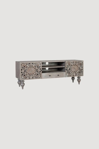 Meuble TV 2 portes en manguier - 150 x 57 x 40 cm