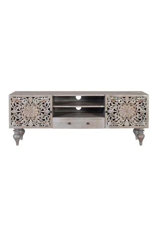 Meuble TV 2 portes en manguier - 150 x 57 x 40 cm