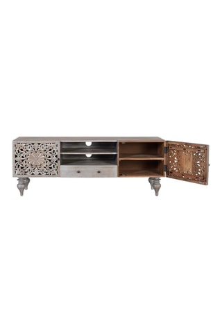 Meuble TV 2 portes en manguier - 150 x 57 x 40 cm