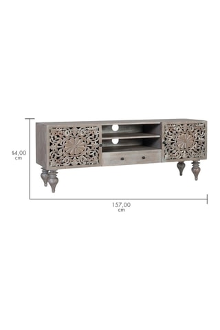 Meuble TV 2 portes en manguier - 150 x 57 x 40 cm