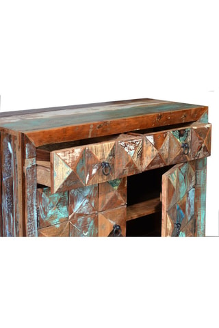 Buffet 2 portes en bois recyclé - 100 x 40 x 87 cm