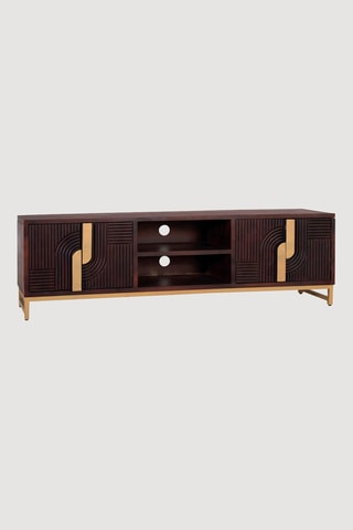 Meuble TV 2 portes en manguier - 57 x 180 x 42 cm