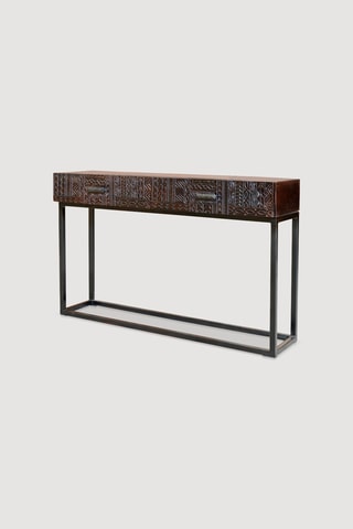 Console 2 tiroirs en manguier - 120 x 76 x 30 cm